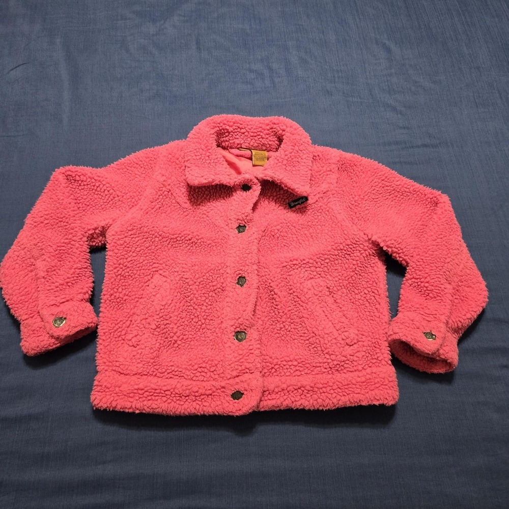 Wrangler Jacket Kids Small Pink Sherpa Fleece Lined Snap Front Warm Winter